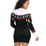 Women's Merry Christmas Tassel Sweater Dress