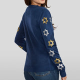 Women's Shimmering Star Of David Cardigan Sweater