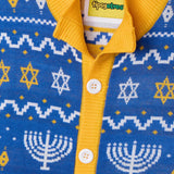 Men's Menorah Print Cardigan Sweater