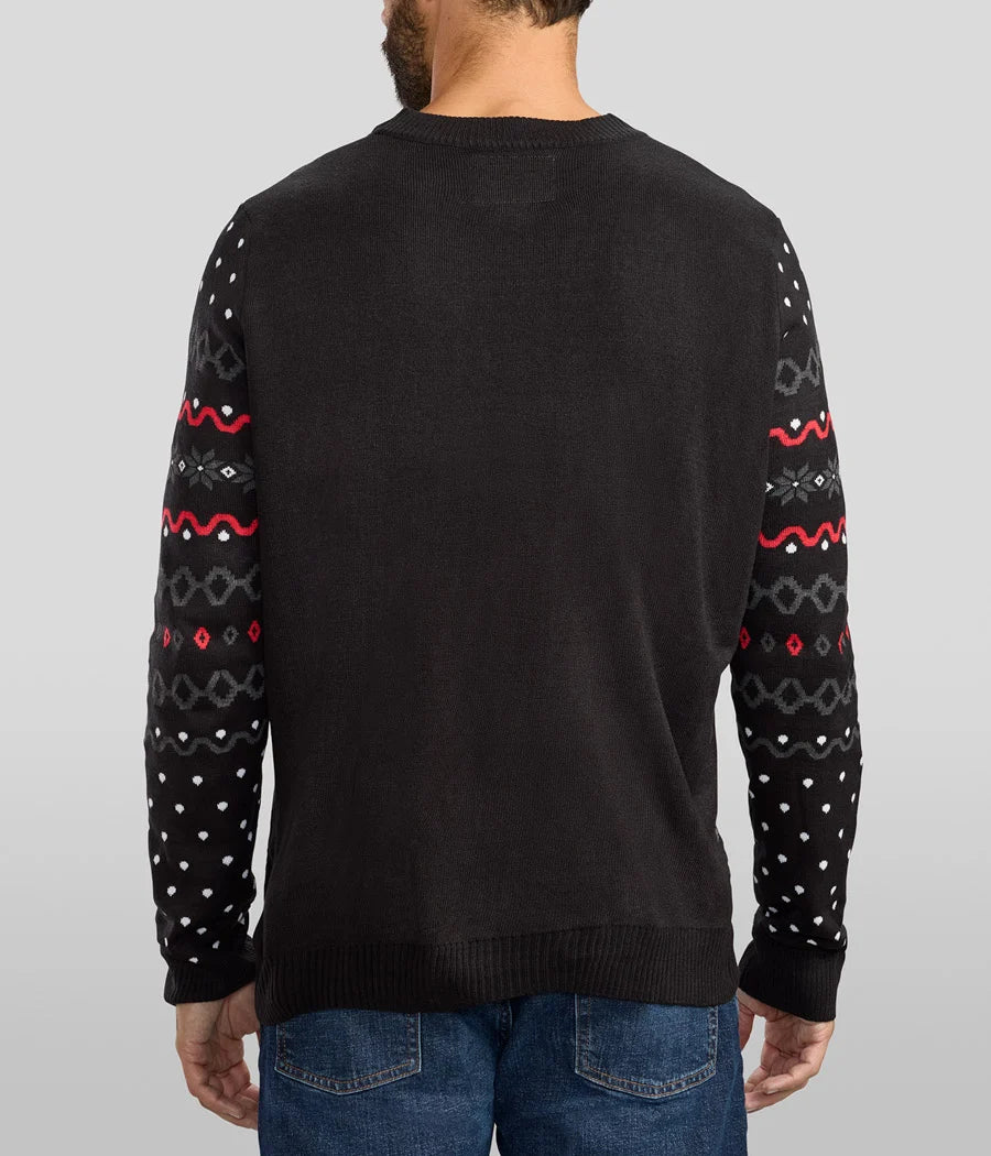 Men's Dark Fair Isle Rudolph Ugly Christmas Sweater