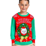 Boy's / Girl's Cat in Wreath Ugly Christmas Sweater