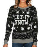 Women's Let it Snow Light Up Ugly Christmas Sweater