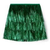 Women's Green Tinsel Fringe Shorts