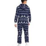 Men's Navy Fair Isle Knit Jumpsuit