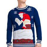 Men's Santa's Log on the Fire Ugly Christmas Sweater