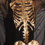 Gold Skeleton Mesh Costume Dress