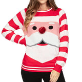Women's Santa's Close Up Ugly Christmas Sweater