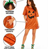 Sequined Pumpkin Costume Dress