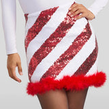 Candy Cane Sequin Skirt