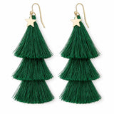 Christmas Tree Tassel Earrings