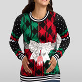 Women's Best Gift Ever Maternity Bow Christmas Sweater