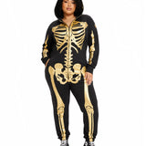 Women's Gold Skeleton Plus Size Costume