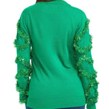 Women's Gaudy Garland Ugly Christmas Cardigan Sweater