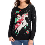 Women's Santa Unicorn Ugly Christmas Sweater