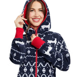 Women's Blue Reindeer Jumpsuit