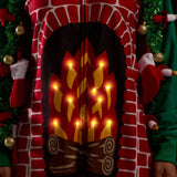Women's Festive Fireplace Light Up Jumpsuit