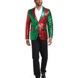 Men's Red and Green Sequin Blazer