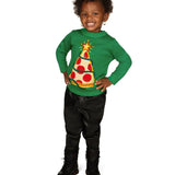 Toddler Girl's Pizza Tree Ugly Christmas Sweater