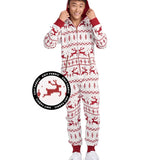 Men's Red and White Fair Isle Knit Jumpsuit