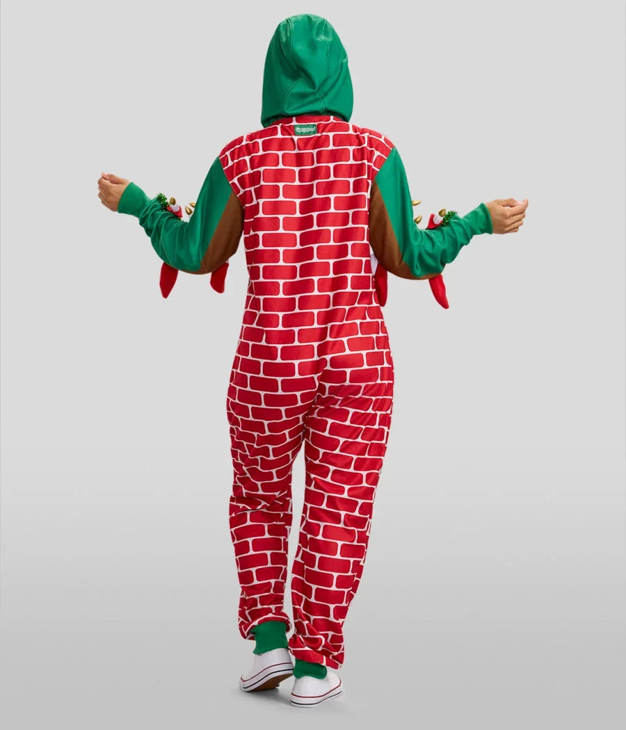 Women's Festive Fireplace Light Up Jumpsuit