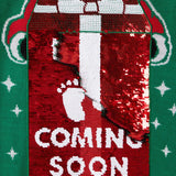 Women's Big Reveal Reversible Sequin Maternity Christmas Sweater