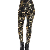 Black and Gold Fair Isle High Waisted Leggings
