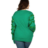 Women's Gaudy Garland Plus Size Ugly Christmas Cardigan Sweater