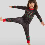 Toddler Girl's Fair Isle Rudolph Crew Neck Pajama Set