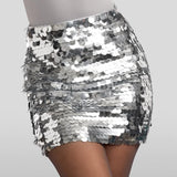 Silver Disc Sequin Skirt