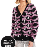 Women's Deck The Disco Balls Light Up Cardigan Sweater