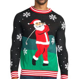 Men's Golfing Santa Ugly Christmas Sweater