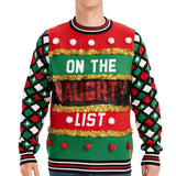 Men's Naughty or Nice Reversible Sequin Ugly Christmas Sweater