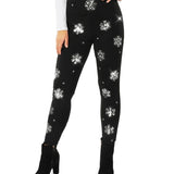 Sequined Snowflake High Waisted Leggings