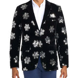 Men's Sequined Snowflake Velvet Blazer