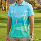 Men's 8-Bit Paradise Golf Polo