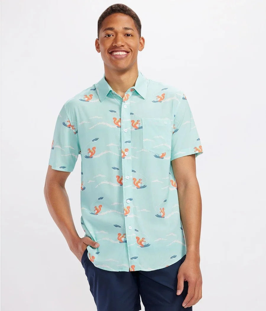 Men's Squirrel On Water Skis Hawaiian Shirt