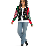 Women's Mix and Be Merry Christmas Cardigan Sweater