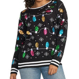 Women's Midnight String of Lights Ugly Christmas Sweater