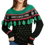 Women's Christmas Tree Tassel Ugly Christmas Sweater