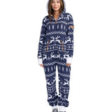 Women's Navy Fair Isle Knit Jumpsuit