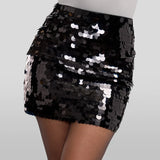 Black Disc Sequin Skirt