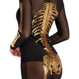 Gold Skeleton Mesh Costume