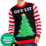 Men's Get Lit Light Up Ugly Christmas Sweater