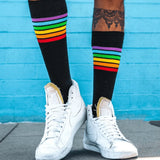 Women's Black Rainbow Socks (Fits Sizes 6-11W)