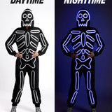 Women's Neon LED Light Up Skeleton Costume