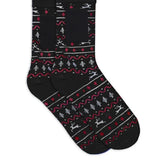 Men's Black Fair Isle Socks with Pocket (Fits Sizes 8-11M)