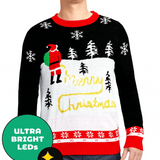 Men's Yellow Snow Light Up Ugly Christmas Sweater