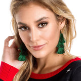 Christmas Tree Tassel Earrings