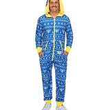 Men's Blue Hanukkah Jumpsuit