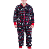 Men's Black and Red Fair Isle Big and Tall Jumpsuit